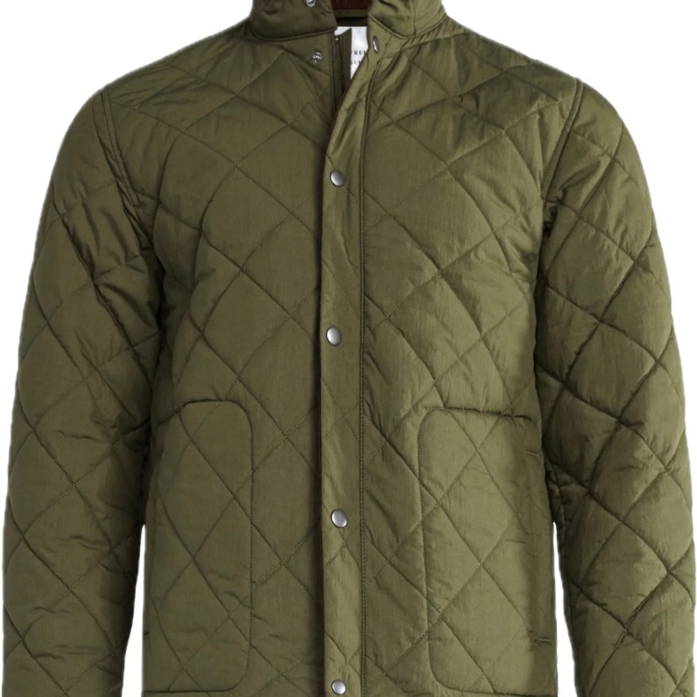 Men's Quilted Olive Puffer Jacket